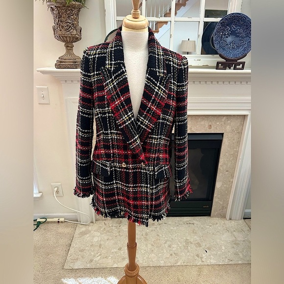MNG Oversized Plaid Tweed Blazer - Picture 1 of 8